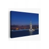 Kız Kulesi Gece Manzarası Dekoratif Kanvas Tablo-6502