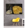 Led Işıklı Gold Siyah Yaprak Tablo