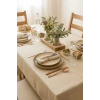 Linen Krem Keten Dokulu Masa Örtüsü