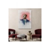 Mustafa Kemal Atatürk Suluboya Görünümlü Portresi Dekoratif Kanvas Tablo-DB-79