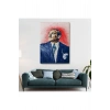 Mustafa Kemal Atatürkün Yağlıboya Görünümlü Portre Çizimi Dekoratif Kanvas Tablo-DD-81