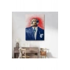 Mustafa Kemal Atatürkün Yağlıboya Görünümlü Portre Çizimi Dekoratif Kanvas Tablo-DD-81
