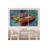 Okyanus Üzerinde Gün Batımı Tekne ve Deniz Kanvas Duvar Tablosu-1194