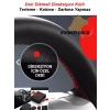 PEUGEOT 205 Uyumlu Oto,Araba  direksiyon kılıfı kırmızı dikiş