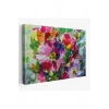 Renkli Çiçekler Yağlı Boya Görünümlü Kanvas Tablo-1217