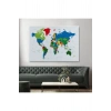 Renkli Dünya Haritası Kanvas Tablo 1014