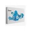 Samsun İli ve İlçeler Haritası  Dekoratif Kanvas Tablo 1447