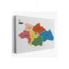 Siirt İli ve İlçeler Haritası  Dekoratif Kanvas Tablo 1449