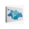 Siirt İli ve İlçeler Haritası  Dekoratif Kanvas Tablo 1450