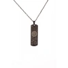 Siyah Dikdörtgen Titanyum Kaplama Dualı Çelik Kolye Çelik Zincirli kararmaz paslanmaz