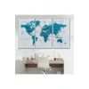Türkçe Dünya Haritası Dekoratif Kanvas Tablo Son Derece Detaylı 1609