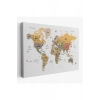 Türkçe Dünya Haritası Dekoratif Kanvas Tablo Son Derece Detaylı 1621