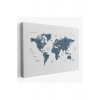 Türkçe Dünya Haritası Dekoratif Kanvas Tablo Ülke ve Başkentli 1514