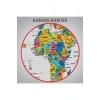 Türkçe Dünya Haritası Eğitici-Öğretici Sembollü Bayraklı Dekoratif Kanvas Tablo 2870