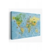 Türkçe Dünya Haritası Kanvas Tablo Son Derece Detaylı ve Dekoratif-1991