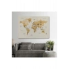 Türkçe Dünya Haritası Kanvas Tablo  Ülke Başkent Detaylı ve Dekoratif 2618