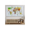 Türkçe Dünya Haritası Kanvas Tablo Ülke-Başkentli Öğretici ve Sembollü 2286