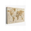 Türkçe Dünya Haritası Kanvas Tablo  Ülke Başkentli ve Okyanus Detaylı Tablo 2764