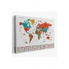 Türkçe Dünya Haritası Ülke Bayrak ve Başkentli Kanvas Tablo 1922