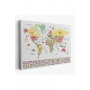 Türkçe Dünya Haritası Ülke Bayrak ve Başkentli Kanvas Tablo 1944