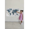 Türkçe Eğitici Ülke ve Başkent Detaylı Atlası Dünya Haritası Duvar Sticker -60x105-3832