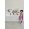 Türkçe Eğitici Ülke ve Başkent Detaylı Atlası Dünya Haritası Duvar Sticker -60x105-3850