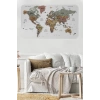 Türkçe Eğitici Ülke ve Başkent Detaylı Atlası Dünya Haritası Duvar Sticker -60x105-3852