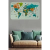 Türkçe Eğitici Ülke ve Başkent Detaylı Atlası Dünya Haritası Duvar Sticker -60x105-3855