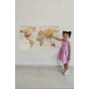 Türkçe Eğitici Ülke ve Başkent Okyanus Detaylı Atlası  Dünya Haritası Duvar Sticker -60x105-3837