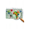 Türkçe Eğitici Ülke ve Başkent Okyanus Detaylı Atlası  Dünya Haritası Duvar Sticker -60x105-3840