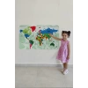 Türkçe Eğitici Ülke ve Başkent Okyanus Detaylı Atlası  Dünya Haritası Duvar Sticker -60x105-3840