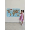Türkçe Eğitici Ülke ve Başkent Okyanus Detaylı Atlası  Dünya Haritası Duvar Sticker -60x105-3849