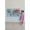Türkçe Eğitici Ülke ve Başkent Okyanus Detaylı Atlası  Dünya Haritası Duvar Sticker -60x105-3863