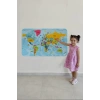 Türkçe Eğitici Ülke ve Başkent Okyanus Detaylı Atlası  Dünya Haritası Duvar Sticker -60x105-3864