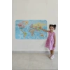 Türkçe Eğitici Ülke ve Başkent Okyanus Detaylı Atlası  Dünya Haritası Duvar Sticker -60x105-3869