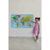 Türkçe Eğitici Ülke ve Başkent Okyanus Detaylı Atlası  Dünya Haritası Duvar Sticker -60x105-3870