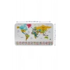Türkçe Ülke Bayrak lı Eğitici Başkent Detaylı Atlası Dünya Haritası Duvar Sticker -60x105-3834