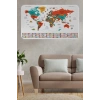 Türkçe Ülke Bayrak lı Eğitici Başkent Detaylı Atlası Dünya Haritası Duvar Sticker -60x105-3858