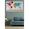 Türkçe Ülke Bayrak lı Eğitici Başkent Detaylı Atlası Dünya Haritası Duvar Sticker -60x105-3861