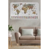 Türkçe Ülke Bayrak lı Eğitici Başkent Detaylı Atlası Dünya Haritası Duvar Sticker -60x105-3862