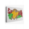 Türkiye Bölgeler haritası Dekoratif Kanvas Tablo 1004