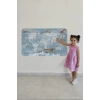 Ülke Adlı Eğitici Dünya Haritası Dünya Atlası Çocuk ve Bebek Odası Duvar Sticker -60x105-3822