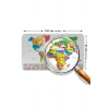 Ülke Bayrak lı Eğitici Başkent Detaylı Atlası Dünya Haritası Duvar Sticker -60x105-3833
