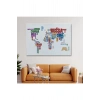 Ülke İsimli Dünya Haritası Kanvas Tablo 1006