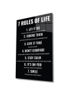 7 Rules Of Life Hayatın 7 Kuralı Ev Ve Ofis Duvar Dekoru Hediyelik Büyük Tablo Dayanıklı Cam