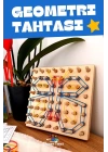 Ahşap GEOBOARD Geometri Tahtası - Tak Çıkar Montessori Eğitici Oyuncak - Lastik Geçirme Çocuk Oyunu