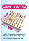 Ahşap Geometri Tahtası - Tak Çıkar Montessori Eğitici Oyuncak- Geoboard / Lastik Geçirme Çocuk Oyunu