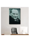 Atatürk Portre Tablosu Mustafa Kemal Atatürk Dikdörtgen Dekoratif Kanvas Tablo-CG-57