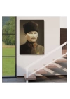 Atatürk Portre Tablosu Mustafa Kemal Atatürk Dikdörtgen Dekoratif Kanvas Tablo-CK-61