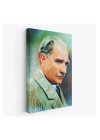 Atatürk Portre Tablosu Mustafa Kemal Atatürk Dikdörtgen Dekoratif Kanvas Tablo-CL-62